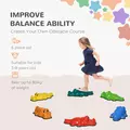 ZONEKIZ 6PCs Kids Stepping Stones, Crocodile-Designed Sensory Toys, with Anti-Slip Edge Balance River Stones - 4