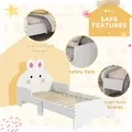 ZONEKIZ Rabbit-Designed Toddler Bed, Kids Bedroom Furniture - White - 5