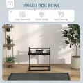 PawHut Dog Bowls with Stand, Adjustable Height Elevated Dog Bows for Small Medium Large Dogs - Black - 7