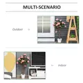 Outsunny Set of 2 Artificial Plants Pink Rose Floral in Pot, Fake Plants for Home Indoor Outdoor Decor, 90cm - 4