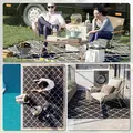 Outsunny Reversible Outdoor Rug, Plastic Straw Mat w/ Carry Bag Ground Stakes for Garden RV Picnic Beach Camping 182x274cm Black - 5