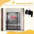 PawHut Metal Pet Safety Gate Dog Gate Folding Fence 74-87cm, Black - 7