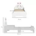 ZONEKIZ Rabbit-Designed Toddler Bed, Kids Bedroom Furniture - White - 3