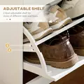 HOMCOM Narrow Shoe Storage with 2 Flip Drawers and Adjustable Shelves Shoe Cabinet Organizer for 12 Pairs of Shoes, White - 4
