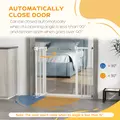 PawHut Adjustable Safety Gate w/ Two Extensions, Four Adjustable Screws, White - 5