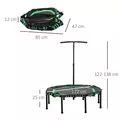 HOMCOM 48" Octagonal Mini Fitness Rebounder Trampoline Indoor Outdoor Foldable Mini Jumper with Adjustable Handle, Green - 3