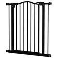 PawHut Metal 74-80cm Adjustable Pet Gate Safety Barrier w/ Auto-Close Door Black - 1