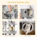 PawHut Floor to Ceiling Cat Tree for Indoor Cats, 240-260cm, Adjustable Height - Light Grey - 7