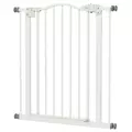 PawHut Metal 74-80cm Adjustable Pet Gate Safety Barrier w/ Auto-Close Door White - 1