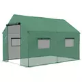 Outsunny Polyethylene Walk-in Polytunnel Greenhouse, 2 x 3(m), Green - 1