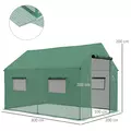 Outsunny Polyethylene Walk-in Polytunnel Greenhouse, 2 x 3(m), Green - 3