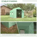Outsunny Polyethylene Walk-in Polytunnel Greenhouse, 2 x 3(m), Green - 6