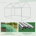 Outsunny Polyethylene Walk-in Polytunnel Greenhouse, 2 x 3(m), Green - 7