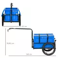 HOMCOM Steel Trailer for Bike, Bicycle Cargo Trailer with 65L Foldable Storage Box and Safe Reflectors, Max Load 40KG, Blue - 3