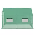 Outsunny Polyethylene Walk-in Polytunnel Greenhouse, 2 x 3(m), Green - 9