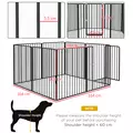 PawHut 100cm 8 Panels Heavy Duty Dog Pen, Pet Playpen for Indoors, Outdoors, Small, Medium, Large Dogs - 3