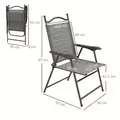 Outsunny Set of Two Folding Garden Chairs, with Fabric Mesh Seats - Dark Grey - 3