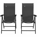 Outsunny Set of Two Folding Garden Chairs, with Seven-Position Adjustable Backs - Grey - 8