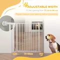 PawHut Extra Wide Dog Gate, with Door Pressure, for Doorways, Hallways, Staircases - White - 5