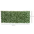 Outsunny 4-Piece Artificial Leaf Hedge Screen Privacy Fence Panel for Garden Outdoor Indoor Decor, Dark Green, 2.4M x 1M - 3