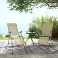 Outsunny Set of Two Sun Loungers, with Five-Position Adjustable Backs - Beige - 8