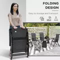 Outsunny Set of Two Folding Garden Chairs, with Seven-Position Adjustable Backs - Grey - 4