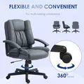 HOMCOM Office Chair, Computer Desk Chair, Mid Back Executive Chair with Adjustable Height and Swivel Rolling Wheels for Home Study, Dark Grey - 6