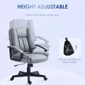 HOMCOM Office Chair, Computer Desk Chair, Mid Back Executive Chair with Adjustable Height and Swivel Rolling Wheels for Home Study, Light Grey - 4