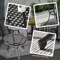 Outsunny Round Aluminium Table, with ⌀50mm Parasol Hole - 6