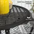 Outsunny Round Aluminium Table, with ⌀50mm Parasol Hole - 5