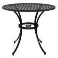 Outsunny Round Aluminium Table, with ⌀50mm Parasol Hole - 1
