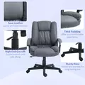 HOMCOM Office Chair, Computer Desk Chair, Mid Back Executive Chair with Adjustable Height and Swivel Rolling Wheels for Home Study, Dark Grey - 7