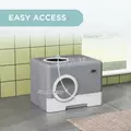PawHut Enclosed Cat Litter Box, with Lid, Front Entry, Top Exit, Pull-Out Tray, Scoop - Grey - 5