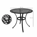 Outsunny Round Aluminium Table, with ⌀50mm Parasol Hole - 3