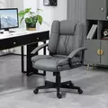 HOMCOM Office Chair, Computer Desk Chair, Mid Back Executive Chair with Adjustable Height and Swivel Rolling Wheels for Home Study, Dark Grey - 2
