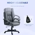 HOMCOM Office Chair, Computer Desk Chair, Mid Back Executive Chair with Adjustable Height and Swivel Rolling Wheels for Home Study, Dark Grey - 4