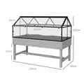 Outsunny 60 x 120cm Raised Garden Bed with Wooden Base - Grey - 3