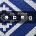 Outsunny Plastic Straw Reversible RV Outdoor Rug with Carry Bag, 182 x 274cm, Blue and White - 6