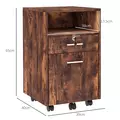 Vinsetto Lockable Two-Drawer Filing Cabinet, with Wheels - Wood-Effect - 3