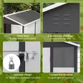 Outsunny 9x 6FT Metal Outdoor Garden Shed, Galvanised Tool Storage Shed w/ Sloped Roof, Lockable Door for Patio Lawn, Dark Grey - 4