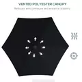 Outsunny 3(m) Solar LED Cantilever Parasol - Black - 6