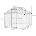 Outsunny 8 x 6ft Aluminium Frame Greenhouse - 3