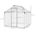 Outsunny 6 x 6ft Aluminium Frame Greenhouse - 3