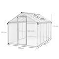 Outsunny 10 x 6ft Aluminium Frame Walk-In Greenhouse - 3
