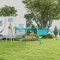 Outsunny Beach Tent Event Shelter with Detachable Sidewall and Carry Bag, for Camping, Trips, Fishing, Picnics, Sky Blue - 2