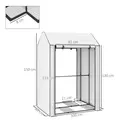 Outsunny Mini Greenhouse with 4 Wire Shelves, Portable Tomato Greenhouse, Upgraded Garden Grow House for Plants with Roll Up Door and Vents, 100 x 80 x 150cm, White - 3