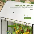Outsunny Mini Greenhouse with 4 Wire Shelves, Portable Tomato Greenhouse, Upgraded Garden Grow House for Plants with Roll Up Door and Vents, 100 x 80 x 150cm, White - 5