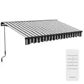 Outsunny 2.5 x 3.5m Aluminium Frame Electric Awning, with Remote - Grey/White - 1