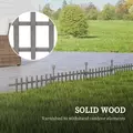 Outsunny 4PCs Wooden Garden Fencing Landscape Edging, Grey - 7
