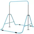 HOMCOM Kids Gymnastic Bar, with Adjustable Height, Foldable Horizontal Bars - Light Blue - 1